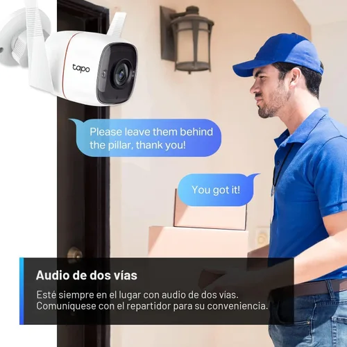 Vista 7 de Tapo TP-Link - Cámara de seguridad 2K con cable para exteriores, IP66