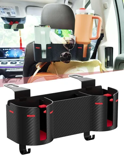 Vista 10 de Soporte para portavasos de asiento trasero de automóvil de 3.7 pulgadas con organizador, organizador de respaldo de asiento 4 en 1 de alta capacidad