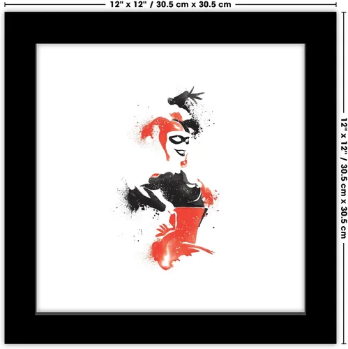 Vista 6 de Trends International Gallery Pops DC Comics Harley Quinn - Arte de pared clásico de Harley, versión enmarcada en negro, 12 x 12 pulgadas