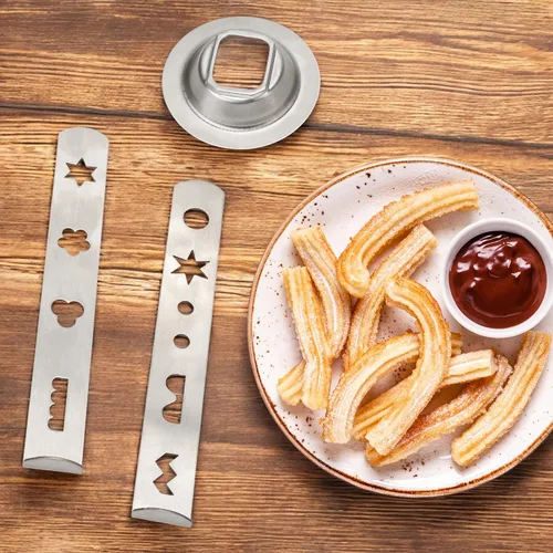 Vista 6 de Accesorio para hacer galletas - Moldes de galletas de acero inoxidable con 4 y 5 diseños de patrones, anillo de 2.106 in, compatible con máquinas