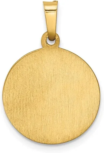 Vista 3 de Colgante con medalla de Fátima de Nuestra Señora de Oro Amarillo Pulido y Satén (L- 0.866 in, W- 0.591 in), Metal, No es una piedra preciosa