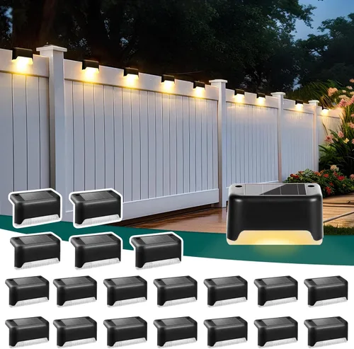 Vista 7 de SOLPEX - Luces solares para cubierta al aire libre, impermeables, paquete de 12 unidades, luces LED para escalones, terraza, vallas, patios