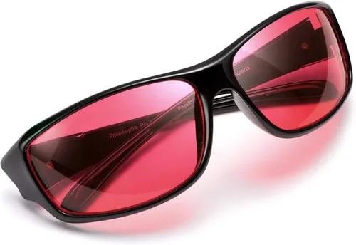 Vista 3 de Pilestone TP-016 Lens D Color Blind Gafas estilo deportivo para uso en interiores y exteriores de ceguera roja media/fuerte, Negro