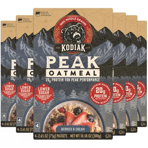 Vista 13 de Kodiak Cakes Paquetes de avena instantánea, manzana y canela, alto contenido en proteínas, 100% granos integrales, 6 cajas con 6 paquetes cada una