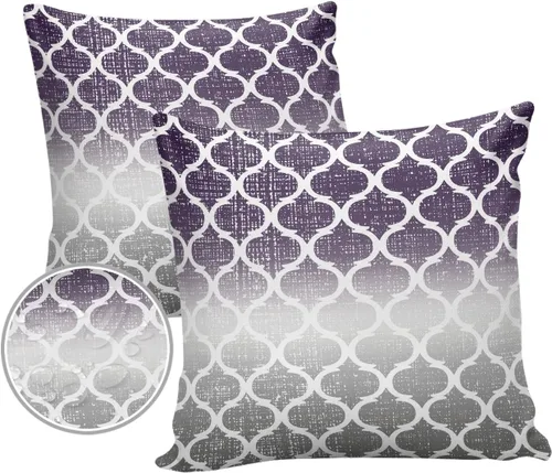 Vista 7 de Juego de 2 fundas de almohada marroquíes a cuadros para exteriores, fundas de cojín decorativas, fundas de almohada suaves impermeables de 16 x 16