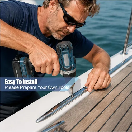 Vista 4 de Strake de acero inoxidable marino – Protección de correas de fricción para lancha, yate, RV, accesorios, 2
