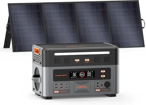 Vista 13 de central eléctrica portátil 3600W PowerMax 3600 PE con el panel solar 200W Generador solar 2016Wh, carga rápida de 1.5 horas, estación de energía