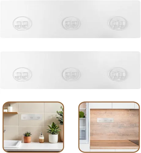 Vista 7 de 4pcs Shower Shelf Adhesive Hooks PE No Drill Mount