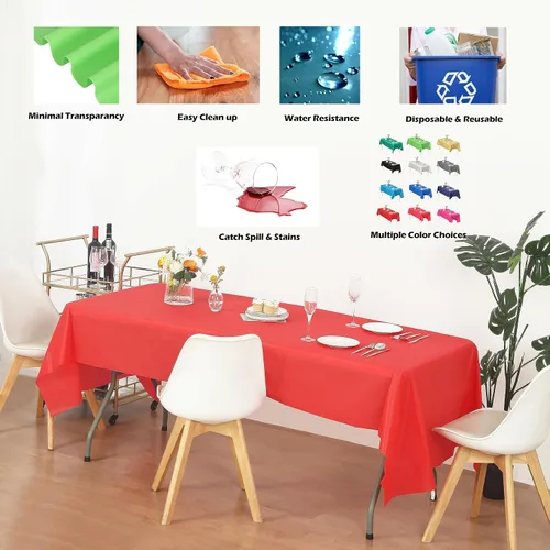 Vista 104 de Evershine - Mantel de plástico resistente (reutilizable, 12 unidades)