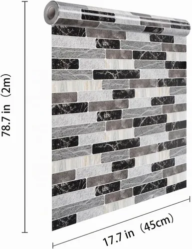 Vista 9 de WENMER Papel tapiz para salpicaduras de cocina, papel de pared impermeable para baño, papel tapiz autoadhesivo extraíble para salpicaduras