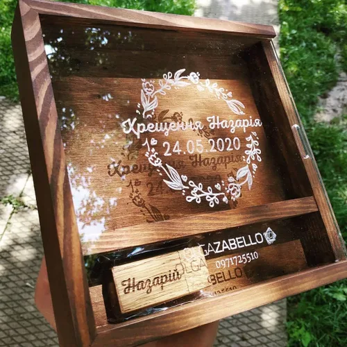 Vista 8 de Caja de fotos personalizada de madera USB Flash Drive con tapa deslizante, caja de fotos de boda personalizada, caja de almacenamiento de madera
