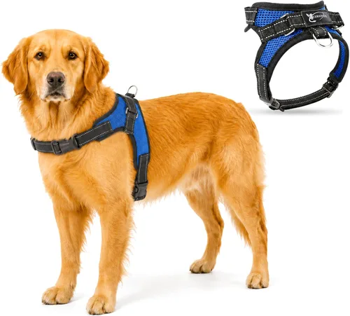 Vista 10 de Arnés ajustable reflectante para perro con asa evita tirones, XXS, Negro