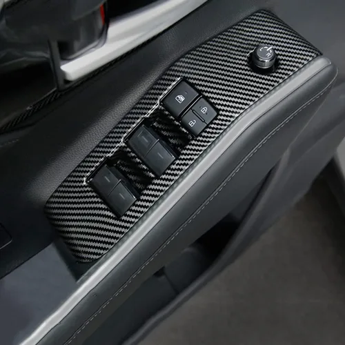 Vista 3 de ruihe 4 piezas de fibra de carbono de color de ventana de puerta de automóvil panel de control ajuste para Toyota Highlander 2020 2021 2022 2023