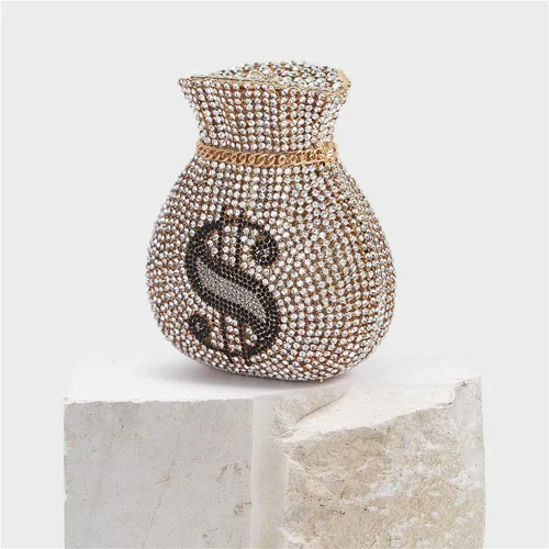 Vista 5 de Tngan Bolsa de dinero para mujer, bolsa de noche con cristales brillantes, monederos de diamantes de imitación, boda, fiesta, baile de graduación