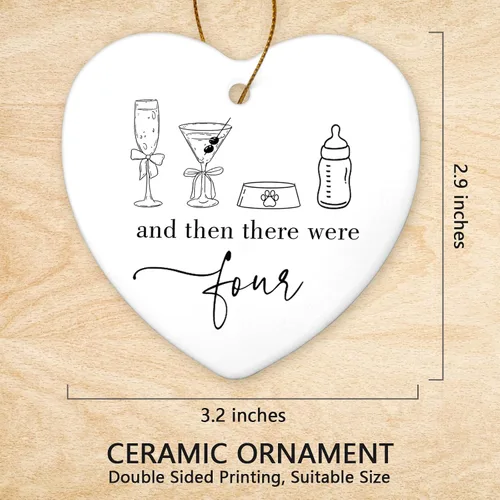 Vista 2 de and then there were four new parents Gifts for Couples Family of Four Christmas Ornament 2026 Regalos para mamá y papá por primera vez para mamá