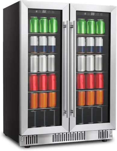 Vista 8 de Mini Refrigerador de 24 Latas - Refrigerador de Bebidas de 0.9 Pies Cúbicos con Puerta Reversible para Refrescos, Vino, Cerveza, Control