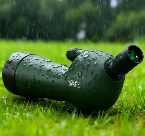 Vista 2 de 60 x 60ae – Catalejo en ángulo Emarth 20 impermeable, con trípode, de 45 grados angulado visor, óptica Zoom 128 – 32 pies/3280 pies Ejército Verde