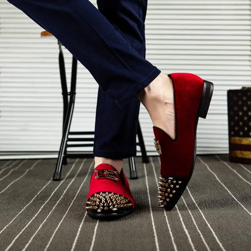 Vista 7 de JITAI Penny Mocasines de piel con forro para hombre