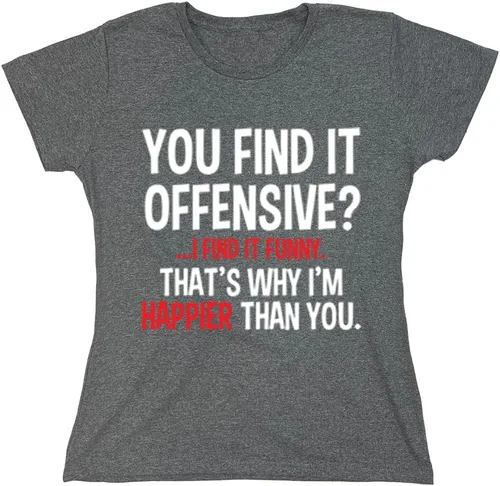 Vista 24 de Feelin Good Tees You Find It Offensive? - Camiseta divertida con texto en inglés "I Find It Funny Sarcastic Witty" Negro