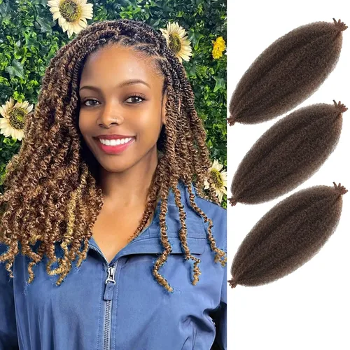 Vista 48 de Cabello para trenzar de 10 pulgadas para locs suaves sintéticos, trenzas de ganchillo Passion Spring Cuban Twist Hair Butterfly Loc Marley Twist