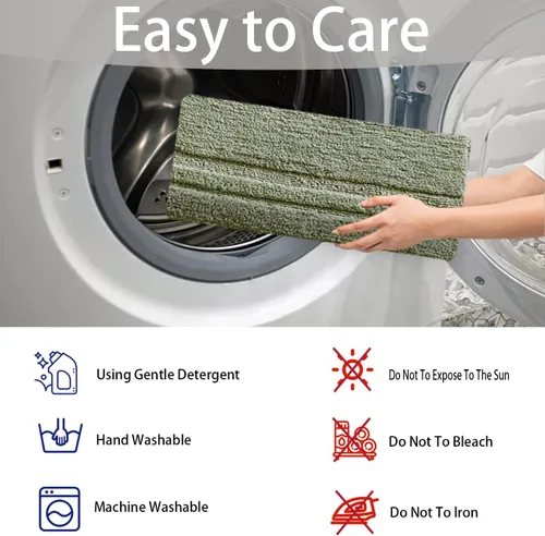 Vista 5 de Tapete de baño de microfibra geométrica sólida, capa de espuma viscoelástica ultrasuave, absorbente de agua, antideslizante, de secado rápido