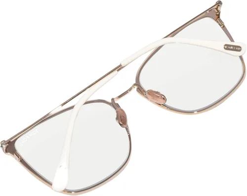 Vista 6 de Gafas Tom Ford FT 5839 -B 025 Shiny Ivory, logotipo "t") lentes de bloque azul