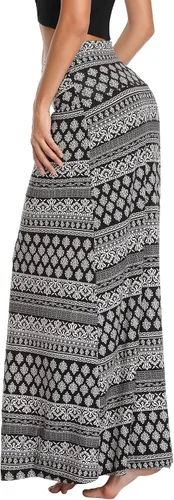 Vista 8 de Urban CoCo - Falda elegante para mujer con elastano cómoda con cintura plegable larga acampanada
