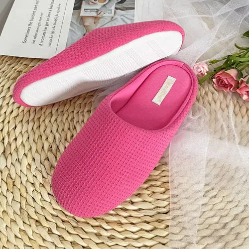 Vista 2 de MAXHONG Pantuflas de casa ligeras de algodón para mujer con espuma viscoelástica, lavables para el hogar, cómodas y acogedoras pantuflas de meter