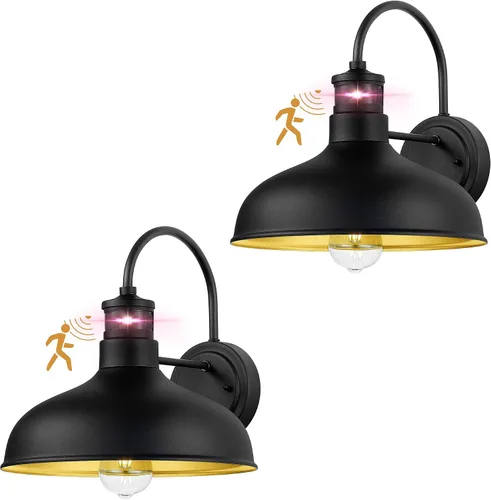 Vista 10 de Lámpara de pared exterior con sensor de movimiento, aplique de pared exterior de 10 pulgadas del atardecer al amanecer con enchufe de base E26