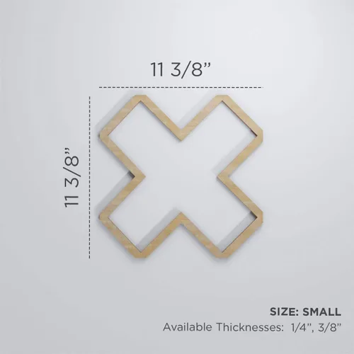 Vista 21 de 7 3/8"W X 7 3/8"H Extra Pequeño Fowler Decorativo Fretwork Madera Paneles De Pared, Aliso
