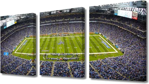 Vista 61 de TUMOVO MetLife Stadium - Decoración de pared de Nueva York, 3 piezas, lienzo, arte de pared para decoración del hogar, juegos de fútbol americano