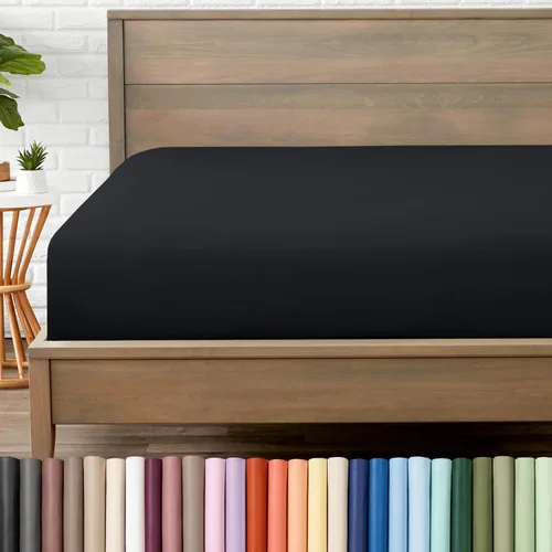 Vista 27 de Bare Home - Sábana bajera de microfibra 1800 muy suave y duradera, para colchones altos tamaño individual, color blanco Deep Pockets 6 to 15