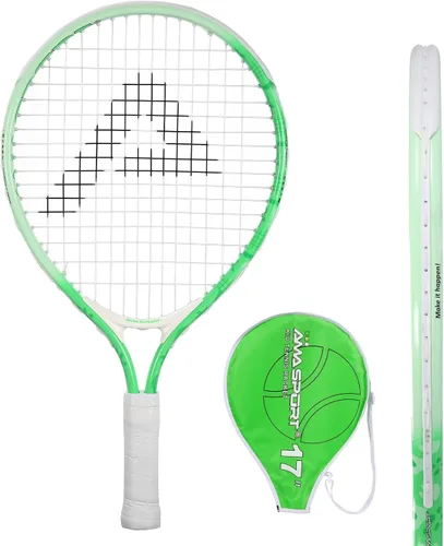 Vista 12 de AMA SPORT Raqueta de tenis para niños pequeños, kit de iniciación de raqueta de tenis de 17 a 25 pulgadas para niñas y niños con bolsa de nailon