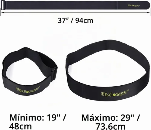Vista 6 de Wisdompro Paquete de 4 correas de amarre extragrandes de 2 x 37 pulgadas de gancho y bucle resistentes