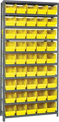 Vista 568 de Quantum QSBU-245BK Heavy Duty Shelving Unit with (7) Shelves and (24) QUS245 Black Bins for Garage Warehouse Storage Distribution 400 lb Load