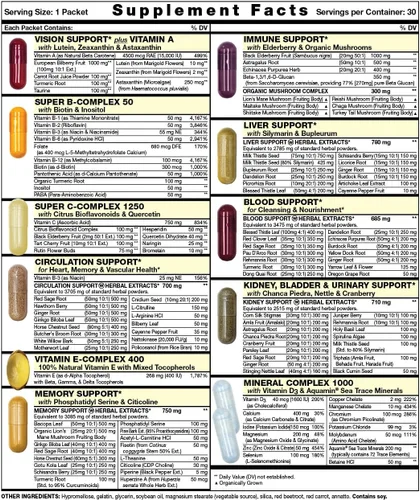 Vista 2 de Omega Start - Paquete diario de vitaminas todo en uno, apoyo total para el cuerpo y los órganos, cardo mariano, chanca piedra, diente de león