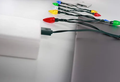 Vista 9 de Cable de carga de teléfono con luz LED de Navidad, cable de carga USB y bombilla de 50 pulgadas, 10 bombillas LED multicolor compatibles