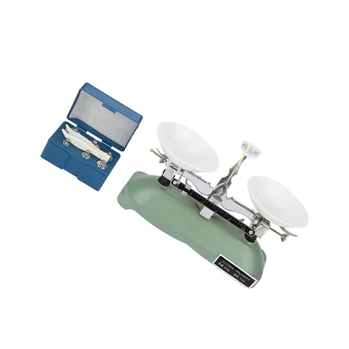 Vista 6 de Balanza mecánica 7.05 oz 0.01 oz precisión de metal verde balanza con pesos para herramientas de educación científica de laboratorio