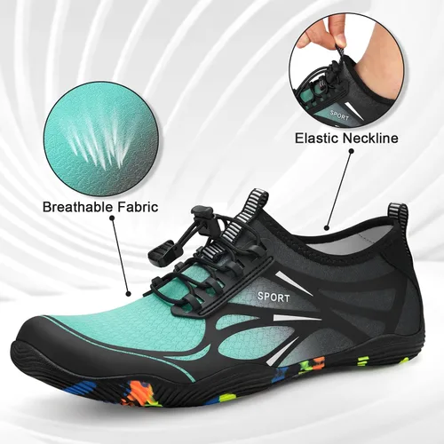 Vista 2 de ATHMILE Zapatos de agua para hombres y mujeres, zapatos de río, para adultos, natación, playa, lago, piscina, calcetines acuáticos, calcetines