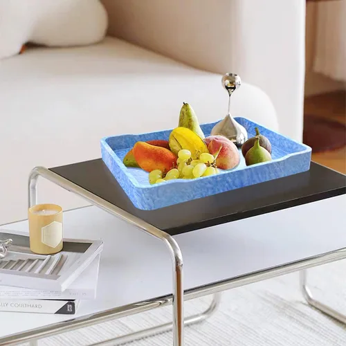 Vista 3 de Moldes de silicona para bandeja de servir rectangular grande con bordes para resina epoxi, soporte de joyería (12.2 x 9.06 x 1.42 pulgadas)