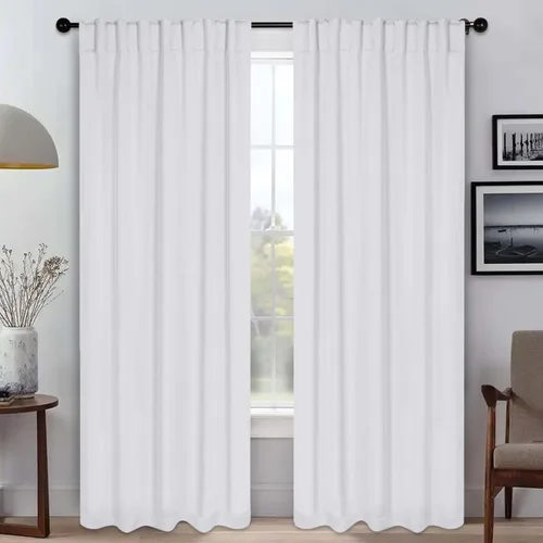 Vista 19 de BLUENILEMILLS Paneles de cortinas opacas para oscurecer la habitación con bolsillo para barra/pestañas traseras, cortinas perfectas para ventanas