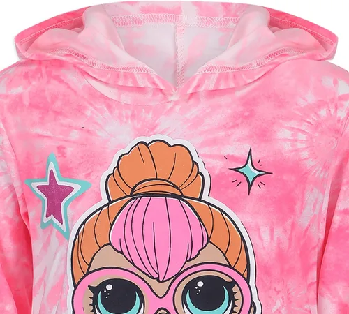Vista 3 de L.O.L. Surprise! Neon Q.T.Girls - Conjunto de 2 piezas con capucha y pantalón para niños grandes