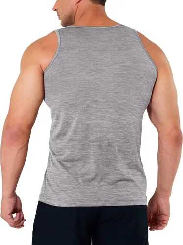 Vista 2 de MAGCOMSEN Camisetas sin mangas para hombre, de secado rápido, para entrenamiento, gimnasio, musculación, camiseta atlética para culturismo
