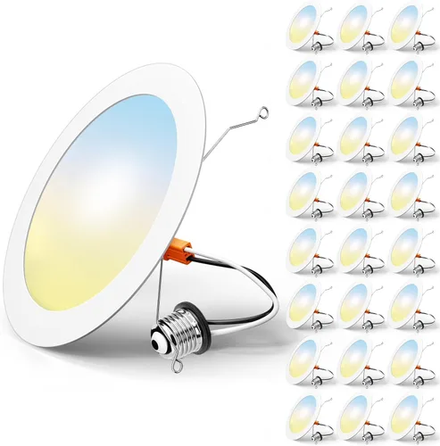 Vista 11 de FREELICHT Paquete de 4 luces LED empotrables de 4 pulgadas, seleccionables 2700 K/3000 K/4000 K/5000 K/6000 K, luces LED planas regulables, 7 W = 60