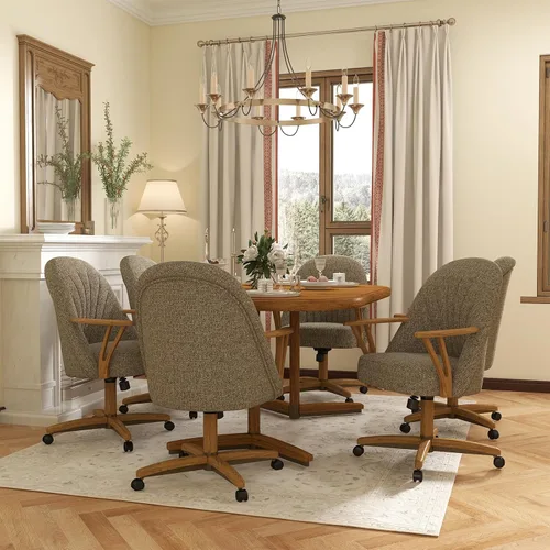 Vista 27 de Chromcraft Juego de 1 sillas giratorias inclinables, sillas con ruedas para sala de cocina