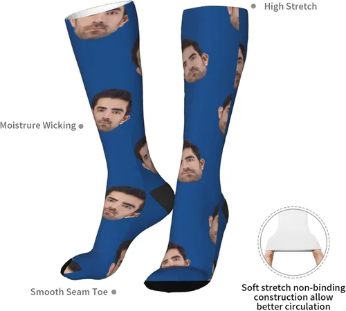 Vista 5 de Calcetines de cara de mascotas personalizados para hombres y mujeres con foto de amantes de las mascotas tamaño unisex para perro gato animales