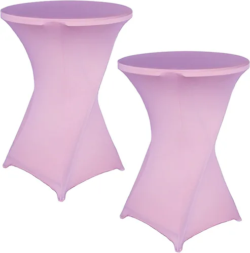 Vista 18 de Jeloris Paquete de 2 manteles redondos de elastano elástico de elastano de 32 x 43 pulgadas, color negro, para bodas, banquetes, eventos, fiestas