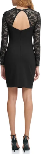 Vista 3 de GUESS Vestido de encaje con manga tres cuartos para mujer