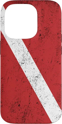 Vista 17 de Bandera de buceo para iPhone 16 para buceadores con funda de efecto envejecido