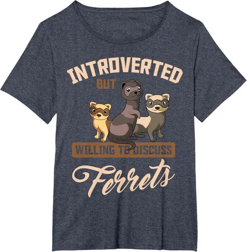 Vista 53 de Camiseta para amantes de los animales de los hurones, Negro, S